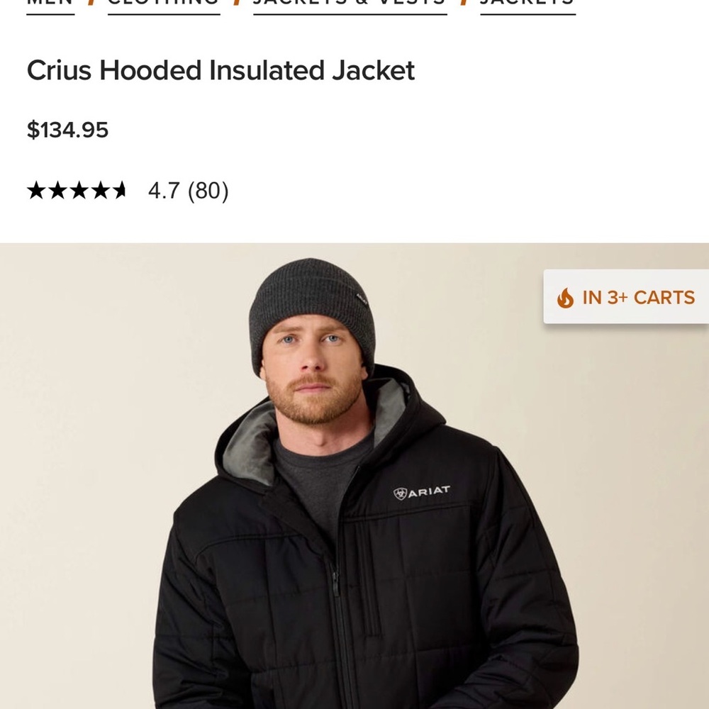 Ariat Crius Black Hooded Insulated Jacket